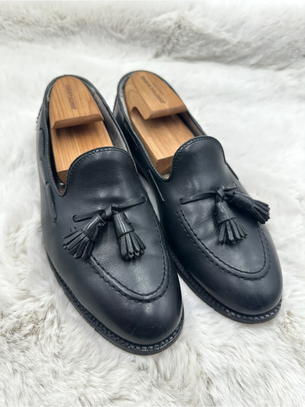 Alden Black Calfskin Tassel Loafers Flex Welt Moccasin Men’s US 9 B/D